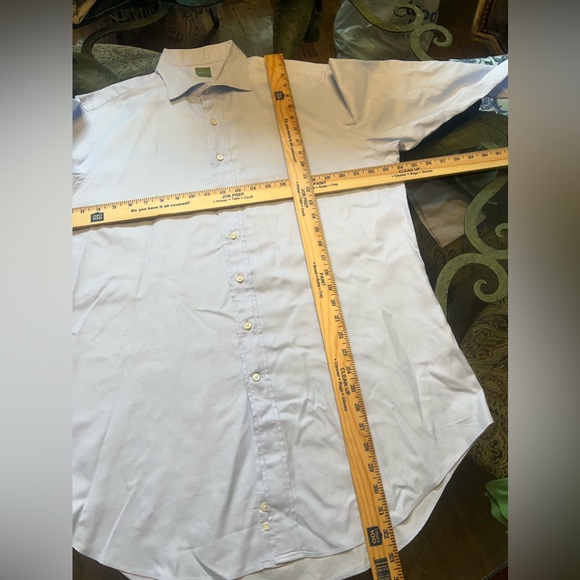 SID MASHBURN Mens DRESS SHIRT BLUE Pinpoint Cotton Chest Size 48" - Picture 9 of 11